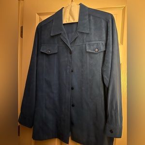 Long sleeved blue velvety shirt